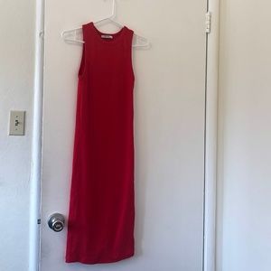 Zara Red LongTight Summer Dress Size S